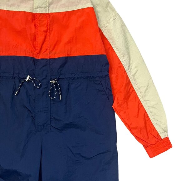 Urban Outfitters Copenhagen Nylon Jumpsuit Small Orange Navy Retro Gorpcore - Picture 7 of 16